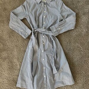 JCREW Striped Button-Up Dress